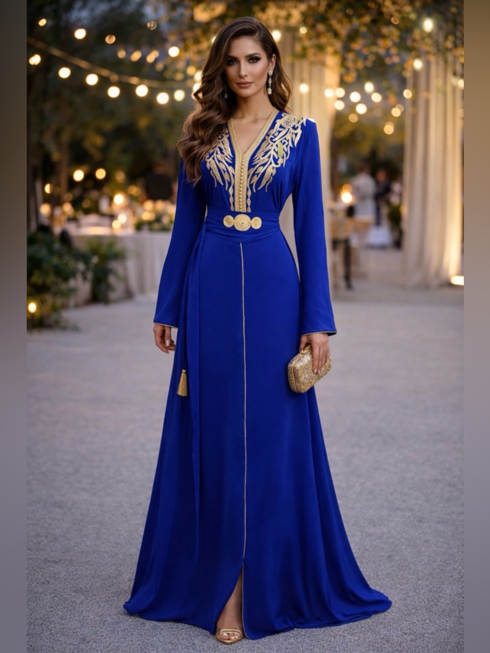 ✨ Elegant Royal Blue Moroccan Caftan – Luxury Evening & Wedding Dress ✨